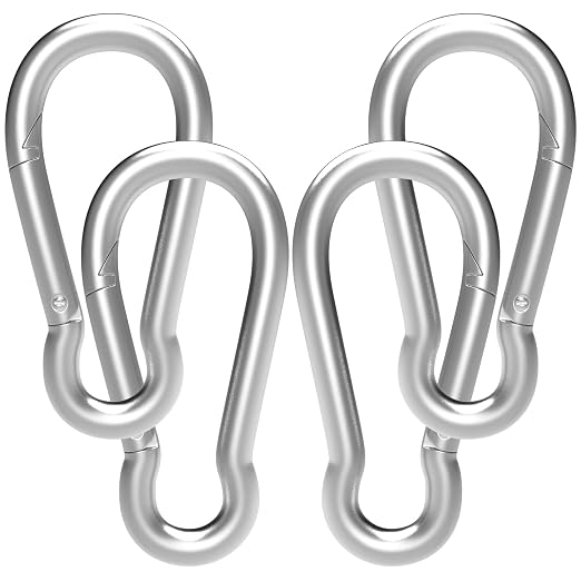 Carabiner, Heavy Duty Galvanized Steel Spring Snap Hook Carabiner Clips by High-PQ