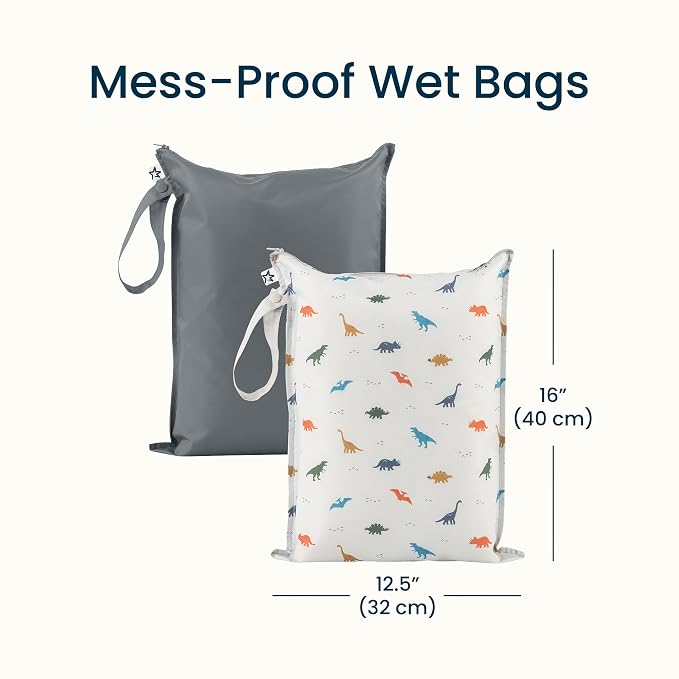 Tiny Twinkle Mess Proof Wet Bags | 2-Pack Reusable Waterproof Wet Bags - Image 5