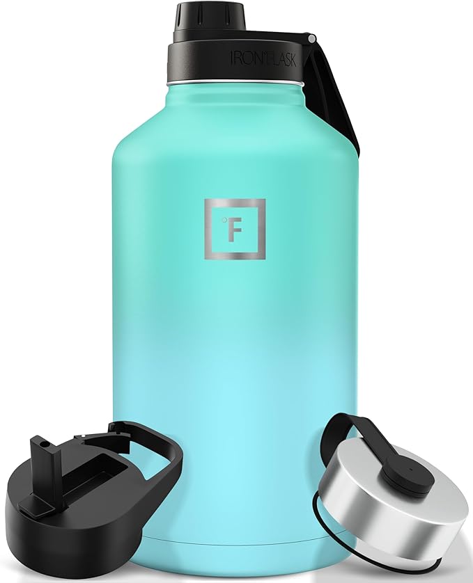 IRON °FLASK Camping & Hiking Hydration Flask - 64 oz Sky by IronFlask