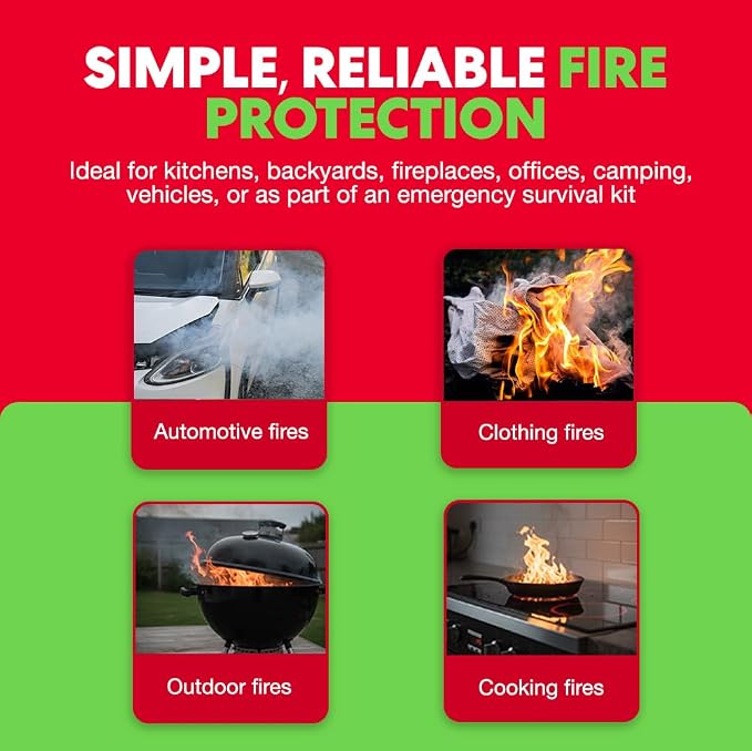 5-Pack Emergency Fire Blanket - Image 3