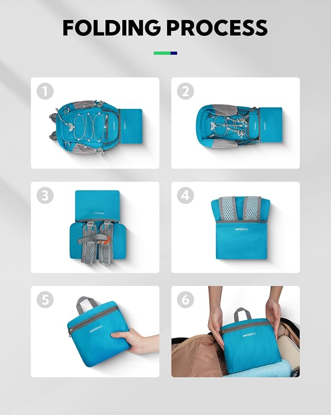 WATERFLY Small Lightweight Packable Backpack: 15L Mini Ultra Light Foldable - Image 7