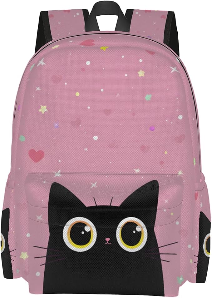 cfpolar 17 Inch Backpack Cute Cartoon Cats Laptop Bag Shoulder Bag School by homedecorations