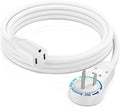 Maximm Extension Cord 3 Foot White Flat Plug, 360° Rotating Short Power Cord by MaximmCable