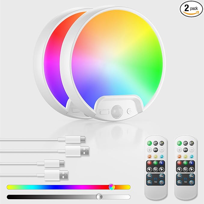 Homelist 2 Pack Rechargeable RGB Shower Light by Homelist