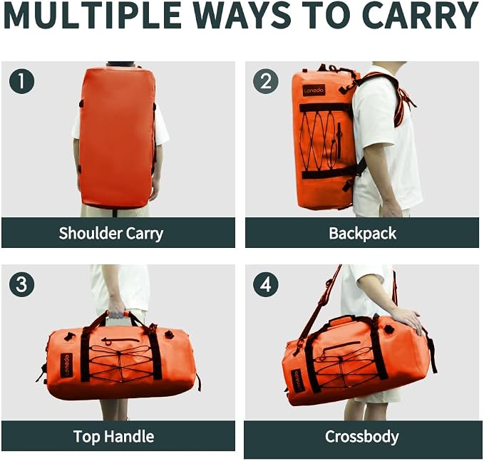 80L Dry Bag Large Waterproof Bag Roll-Top Heavy Duty Fishing Duffel Bag - Image 6