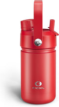 Kids Insulated Water Bottle - 12oz Stainless Steel Water Bottle with Dual Spouts by ENCOOL