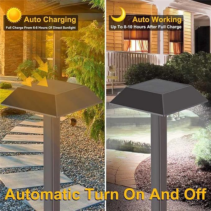 Super Bright 300 Lumens Solar Pathway Lights Outdoor, 2 Lighting Color Modes - Image 7