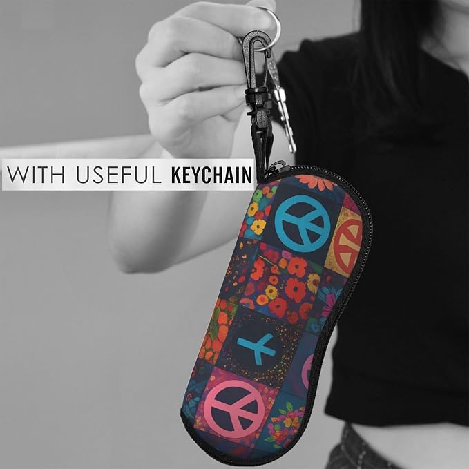 Watercolor Orca Whale Glasses Case Neoprene Portable Zipper Eyeglass Bag - Image 6