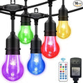 35FT Outdoor String Lights, 16 Shatterproof Edison Bulbs, Dimmable RGB Color by IPStank