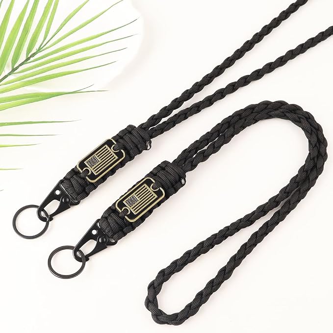 2pcs Heavy Duty Braided Paracord Lanyard Keychains - Image 3