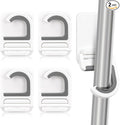 4 Pcs White Broom and Mop Holder Wall Mount Self-Adhesive Anti-Slip Gripper by Bilkeru