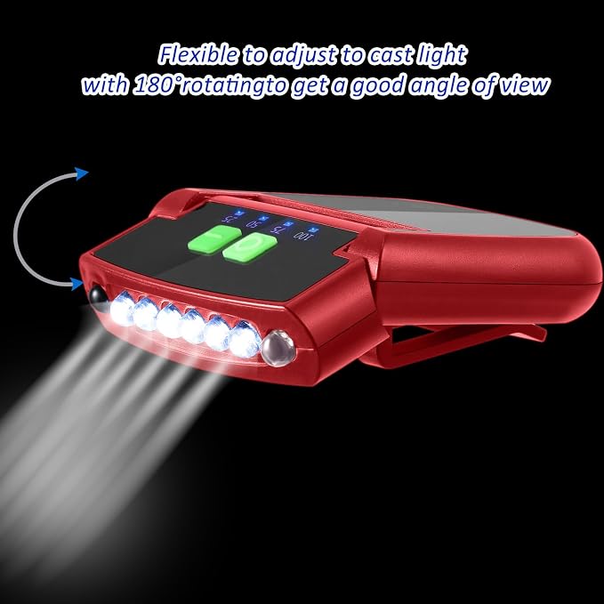 Mudder LED Clip on Cap Lights USB Rechargeable Cap Flashlight Clip Waterproof - Image 5