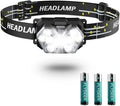 9 LED Headlamp Battery Powered, 1 Pack 2000 Lumens Headlight, 3 AAA Batteries by PLUSINTO