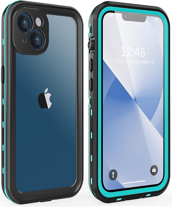 for iPhone 13 Case Waterproof Shockproof Dustproof Full-Body Sturdy by Dewfoam