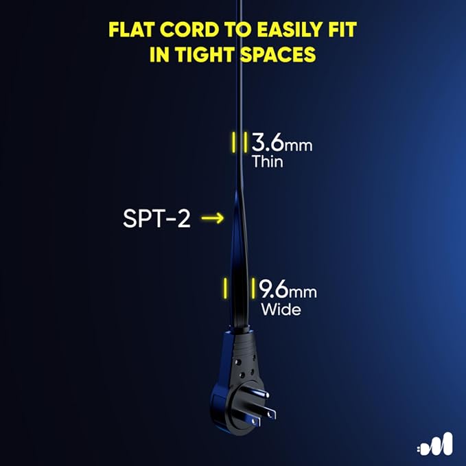 Maximm Cable 30 Ft 360° Rotating Flat Plug Extension Cord, 16/3 AWG Multi 3 - Image 5