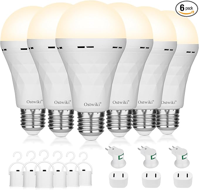 Ostwiki Rechargeable Light Bulbs, 1200mAh Led Battery Backup Bulb by OstwikiDecorationLights