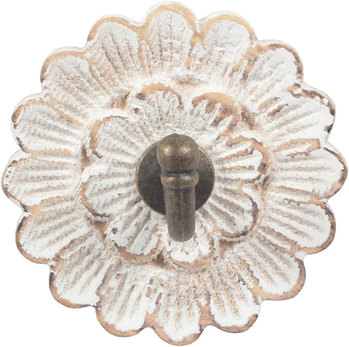 dwellington Distress Wood Flower Coat Hooks - Image 3