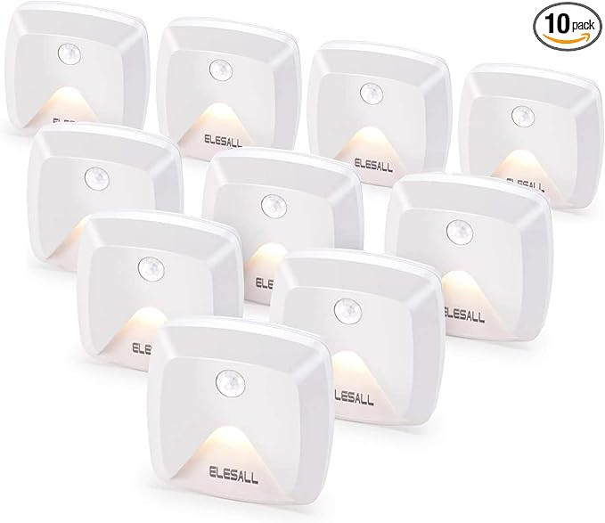 innofox 10-Pack Stick-on Motion Sensor Lights, Warm White LED Night Light by innofoxlightseveryspaceinsideandout