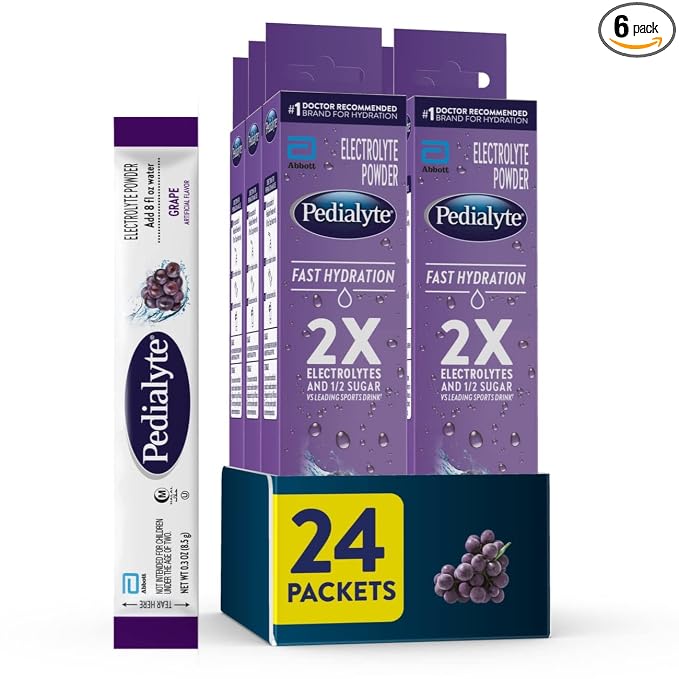 Pedialyte Fast Hydration Electrolyte Powder Packets, Hydration Drink, 24 by Pedialyte