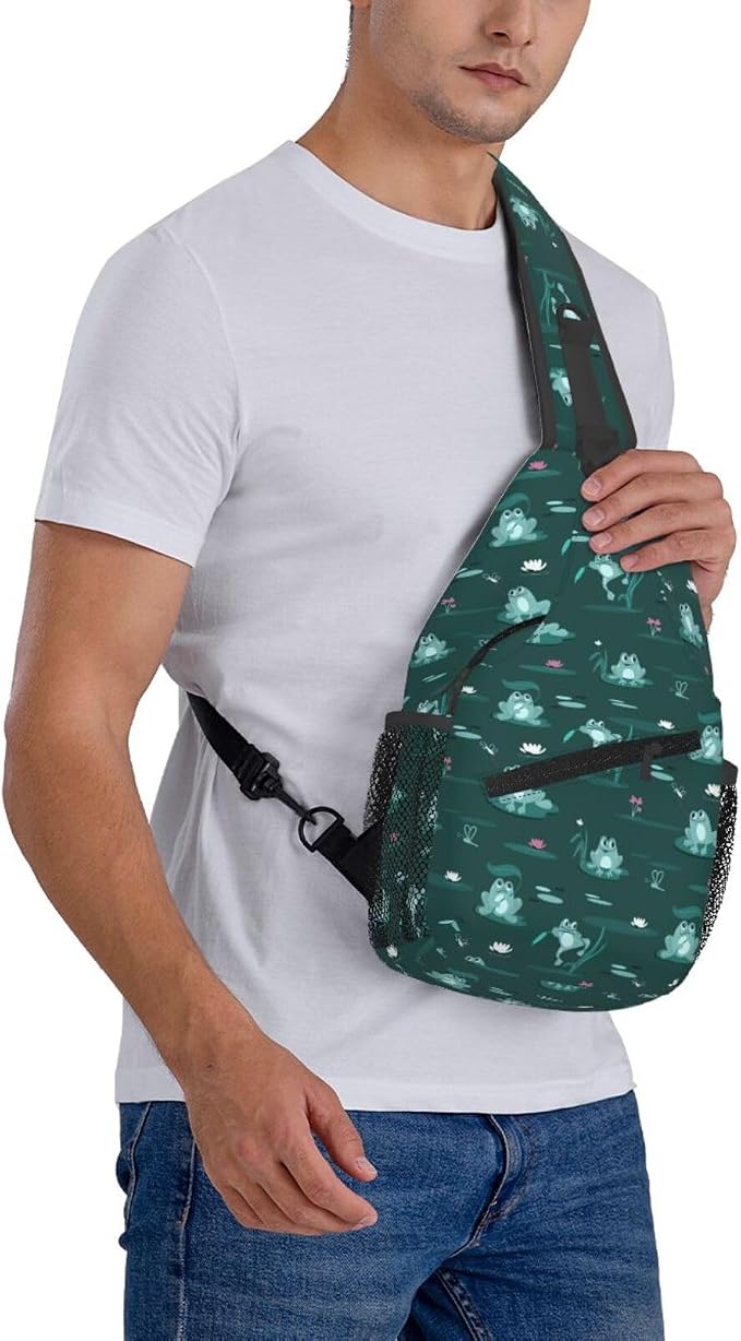 Funny Frogs In The Swamp Sling Bag - Image 8