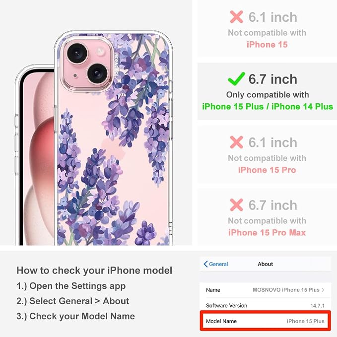 MOSNOVO Case for iPhone 15 Plus/iPhone 14 Plus - Image 2