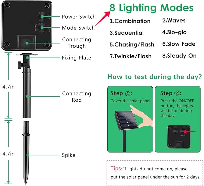 4 Pack Solar String Lights for Outside, 170 FT 480 LED Solar Twinkle Light - Image 2