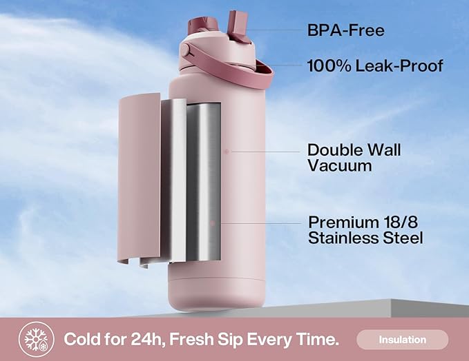 POWCAN 40 oz Insulated Water Bottle - Image 2