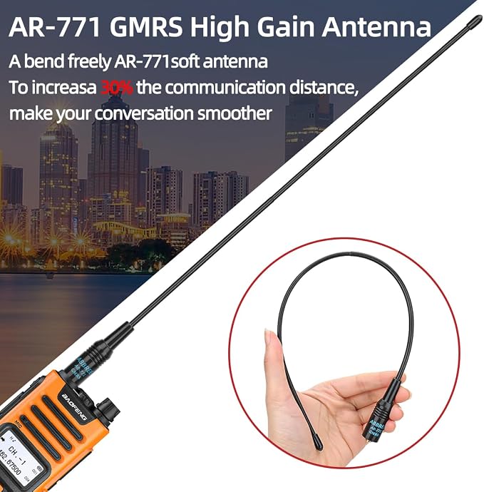 BAOFENG GMRS Handheld Radio GM-15 Pro 8W Rechargeable Long Range Walkie Talkies - Image 5