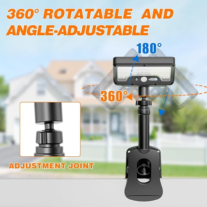 Clip On Solar Motion Sensor Light Outdoor, 600LM 3 Modes IP65 Waterproof - Image 7