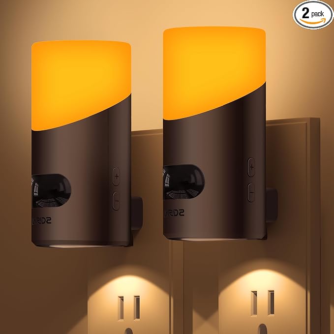 Lyridz Amber Night Light with Motion Sensor, 1-150LM Dimmable Plug-in by LYRIDZ