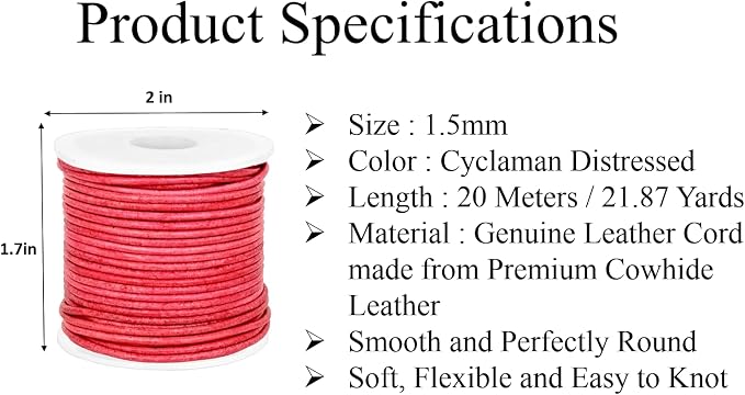 GENIQUE Real/Genuine Round Leather String Cord - Image 3