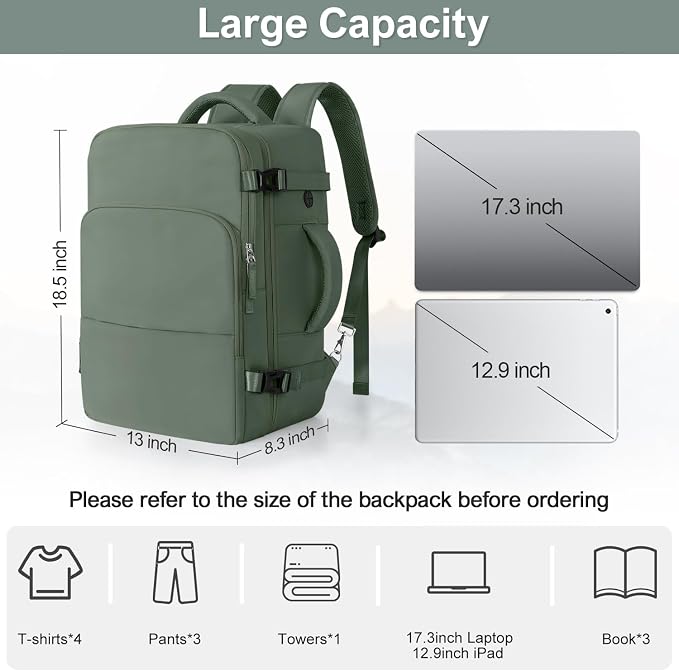 Sinaliy Travel Backpack, Carry on Flight Approved Backpack - Image 9