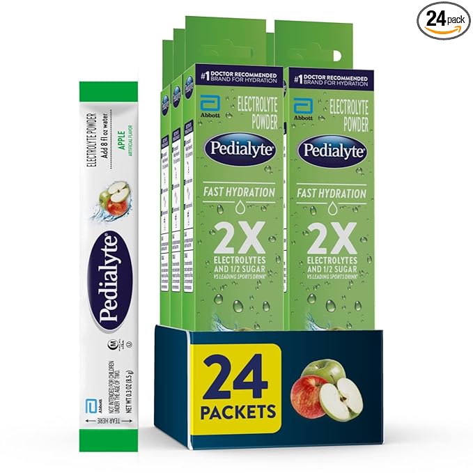 Pedialyte Fast Hydration Electrolyte Powder Packets, Hydration Drink, 24 by Pedialyte