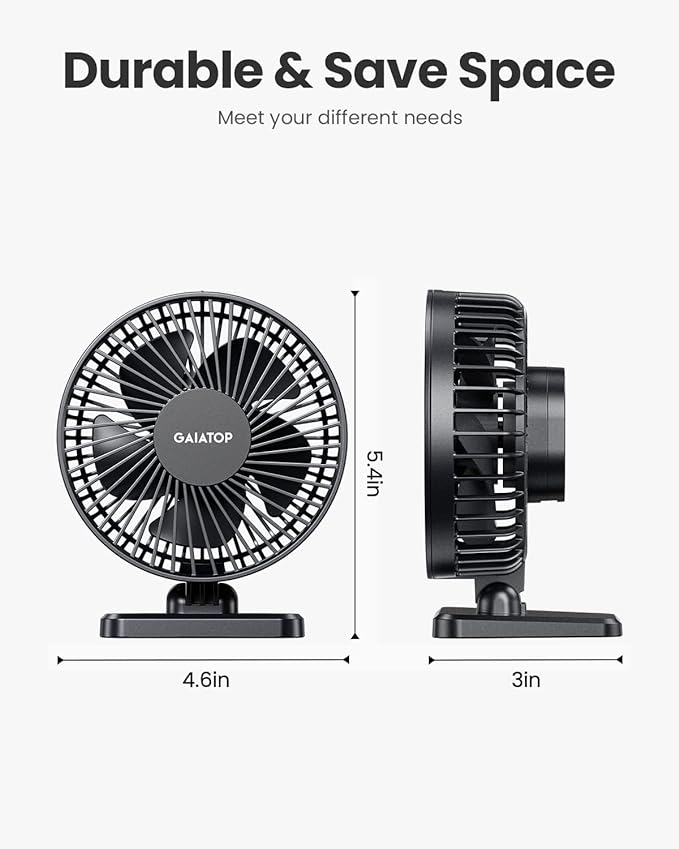Gaiatop USB Desk Fan, Small But Powerful, Personal Portable Quiet 3 Speeds - Image 5