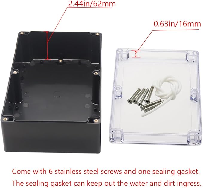 Project Box IP65 Waterproof Junction Box ABS Plastic Black Electrical Boxes DIY - Image 4