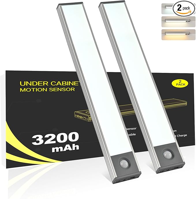Under Cabinet Lighting, 3200mAh Motion Sensor Light Indoor, 3 Color Temp by FLAMWILD