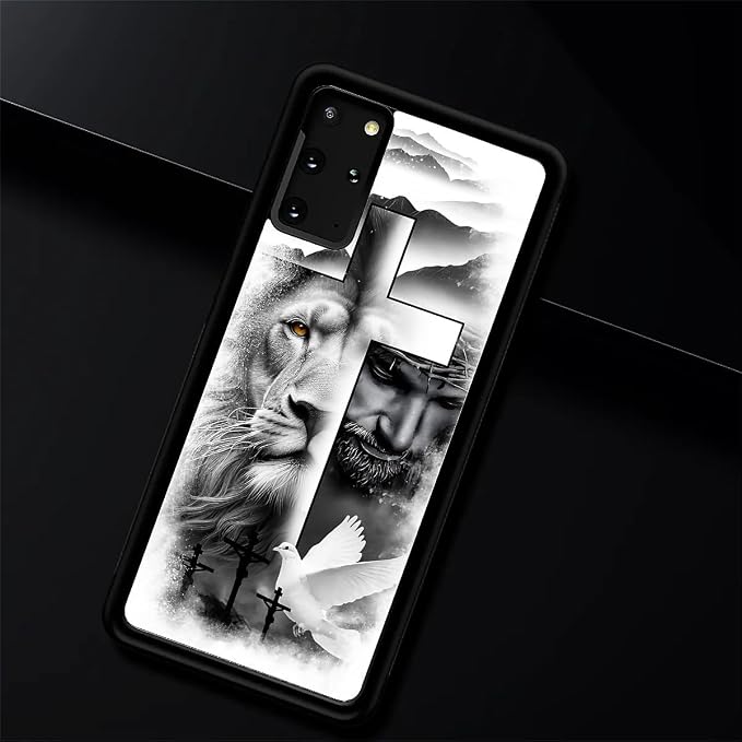 for Samsung Galaxy S20 Plus Case, Lion Cross Jesus Christ Dove Pattern Graphic - Image 2