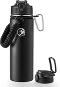 GOSWAG Insulated Sports Water Bottle, 24oz 2 Lids, Stainless Steel Water Bottles by GOSWAG
