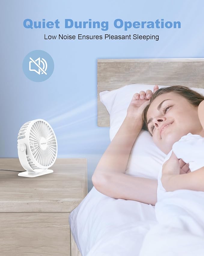 TriPole Desk Fan USB Powered Mini Portable Fan, 3 Speeds Adjustable Strong - Image 6