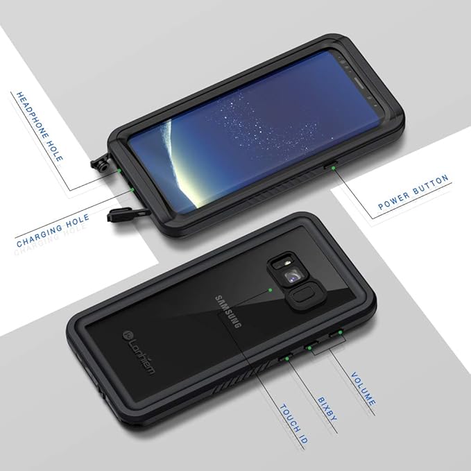 Lanhiem for Samsung Galaxy S8+ Plus Case, IP68 Waterproof Dustproof Case - Image 5