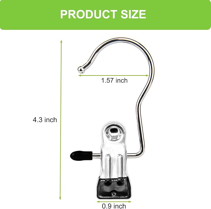 Boot Hangers Clips, 16 Pack Laundry Hooks Hanging Clips Clothes Pins Closet - Image 2
