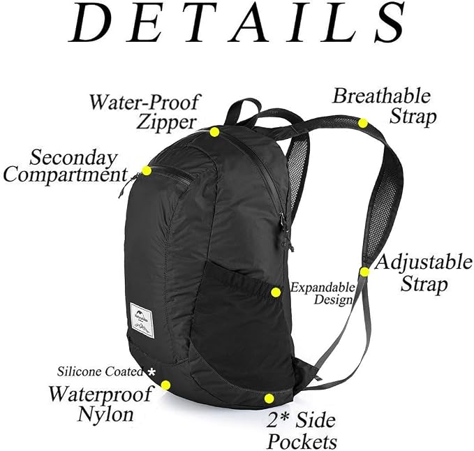 Naturehike 18L Lightweight Hiking Backpack, Waterproof Camping Packable - Image 3