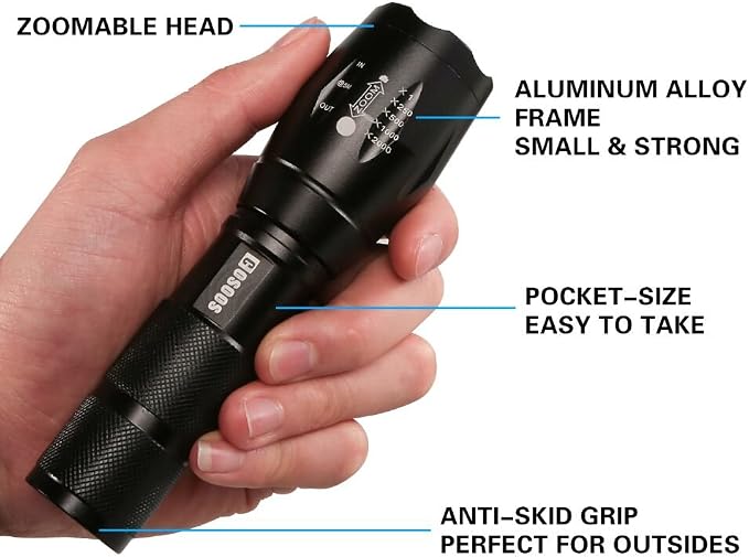COSOOS LED Flashlight with Holster, Bright Tactical Flashlight High Lumen - Image 4