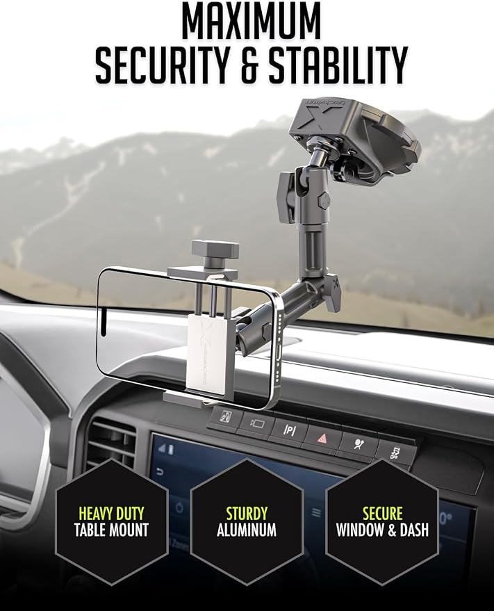 Bracketron HD Phone Dock PRO Dash and Window Metal Clamp Mount, Phone Holder - Image 4