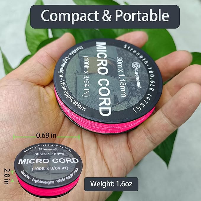 Micro Paracord, 1.18mm x 100ft Thin Mini Utility Braided Small Paracord - Image 3