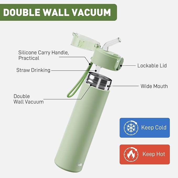 9oz Small Water Bottles with Straw, Mini Water Bottle with One-Hand Open Design - Image 5