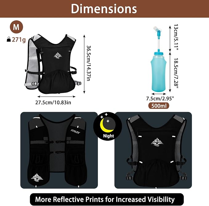 ITIEZY Running Vest for Women Men, 5L Hydration Backpack Lightweight Running - Image 5