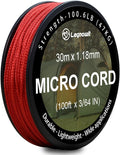 Micro Paracord, 1.18mm x 100ft Thin Mini Utility Braided Small Paracord by Legowitoutdoor