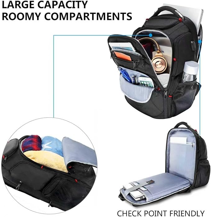 KROSER TSA Friendly Travel Laptop Backpack 17.3 inch XL Computer Backpack - Image 3