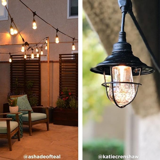 Enbrighten LED Outdoor String Lights 48ft Soft Warm White Patio Lights - Image 4